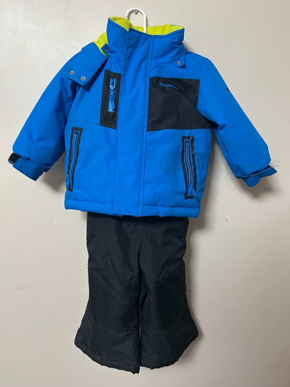 OshKosh B'gosh Blue Jacket with Neon Yellow Fleece